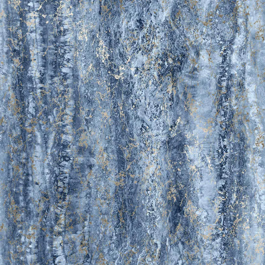 Sirrus Metallic Marble Wallpaper in Blue