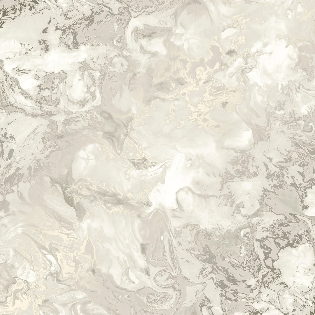 Sample of Liquid Marble Wallpaper in Cream