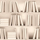 Modern Library Wallpaper in Cream