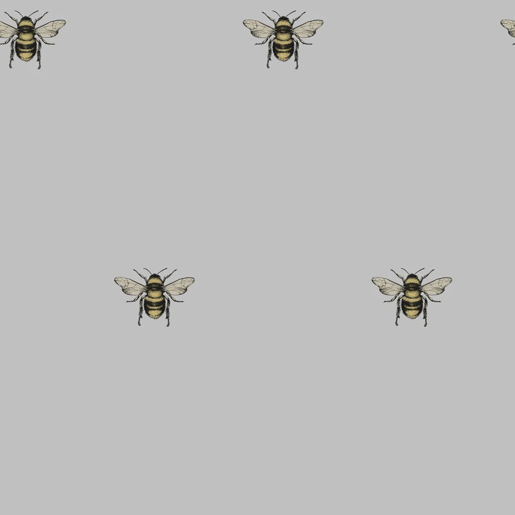 Luxe Bee Wallpaper in Grey