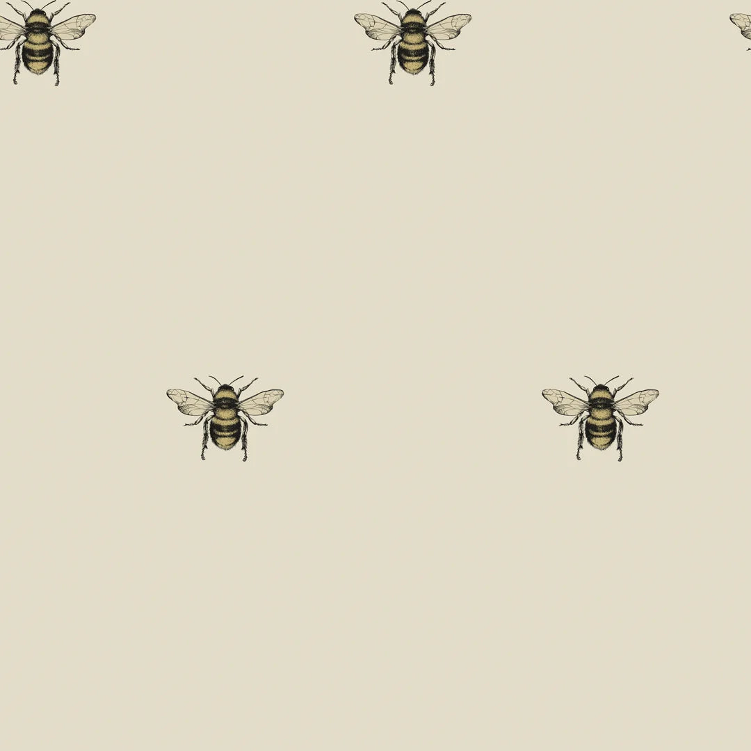 Luxe Bee Wallpaper in Natural