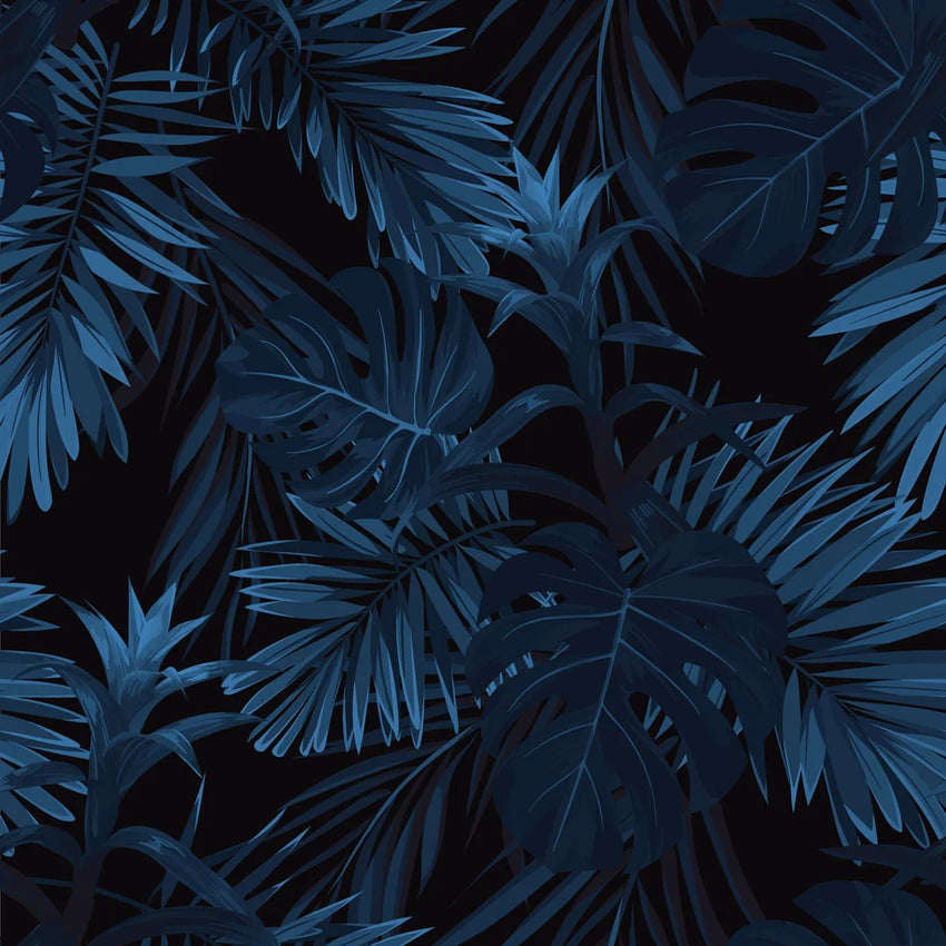 Midnight Tropics Wallpaper in Navy
