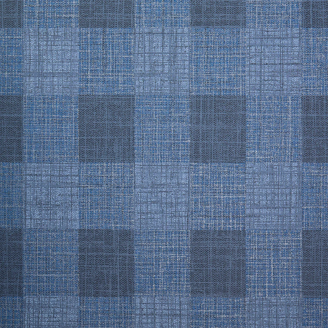 Sample of Isla Check Wallpaper in Navy and Silver