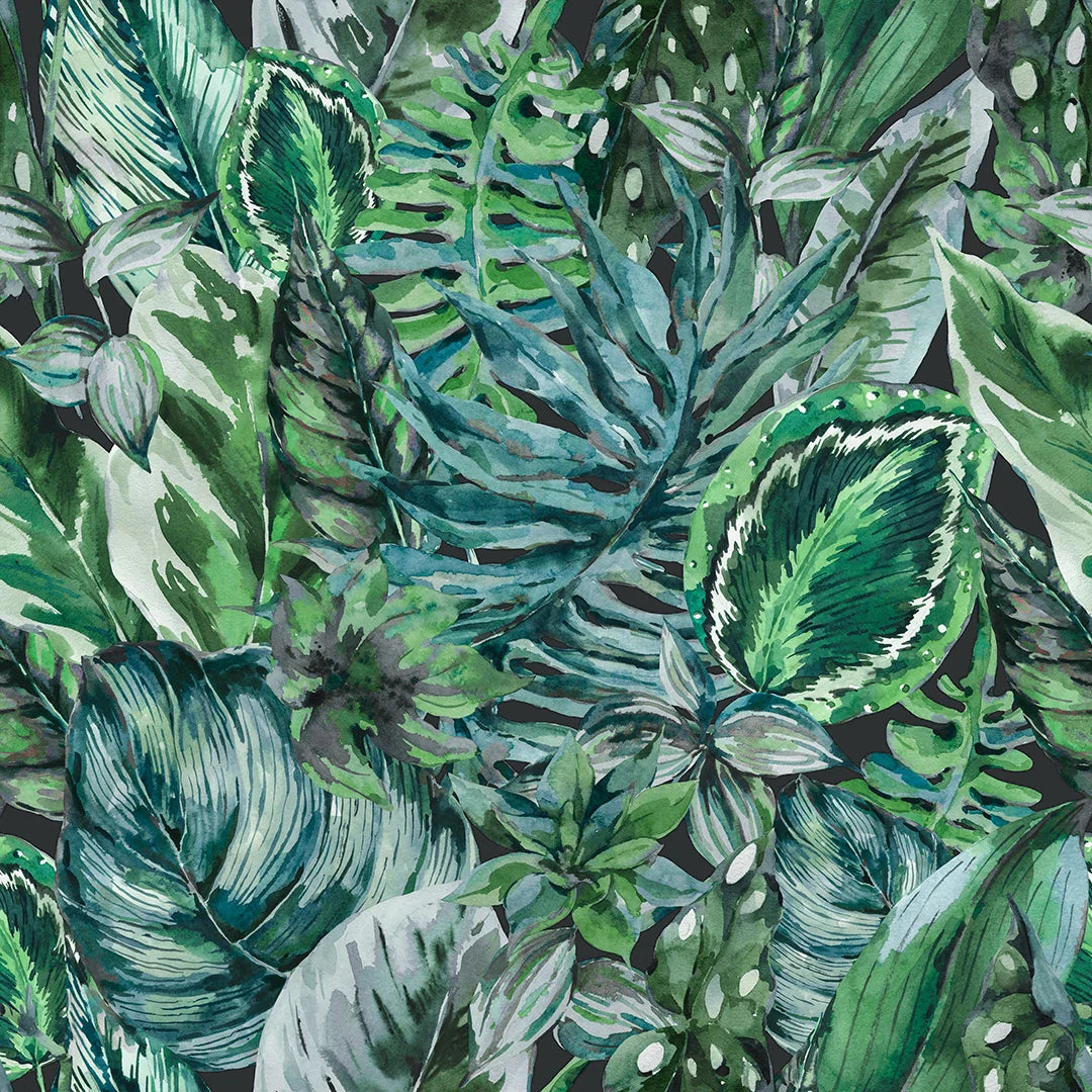Sample of Jungle Fever Wallpaper in Teal and Green
