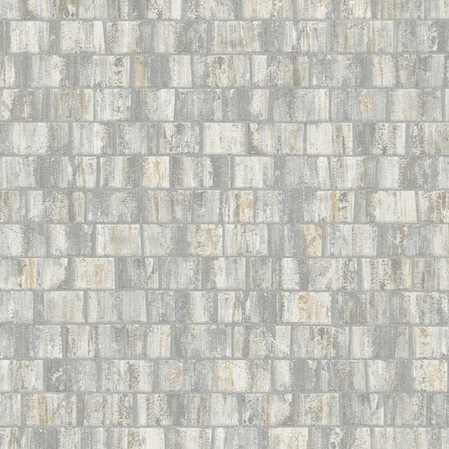 Messina Tile Wallpaper in Grey and Gold