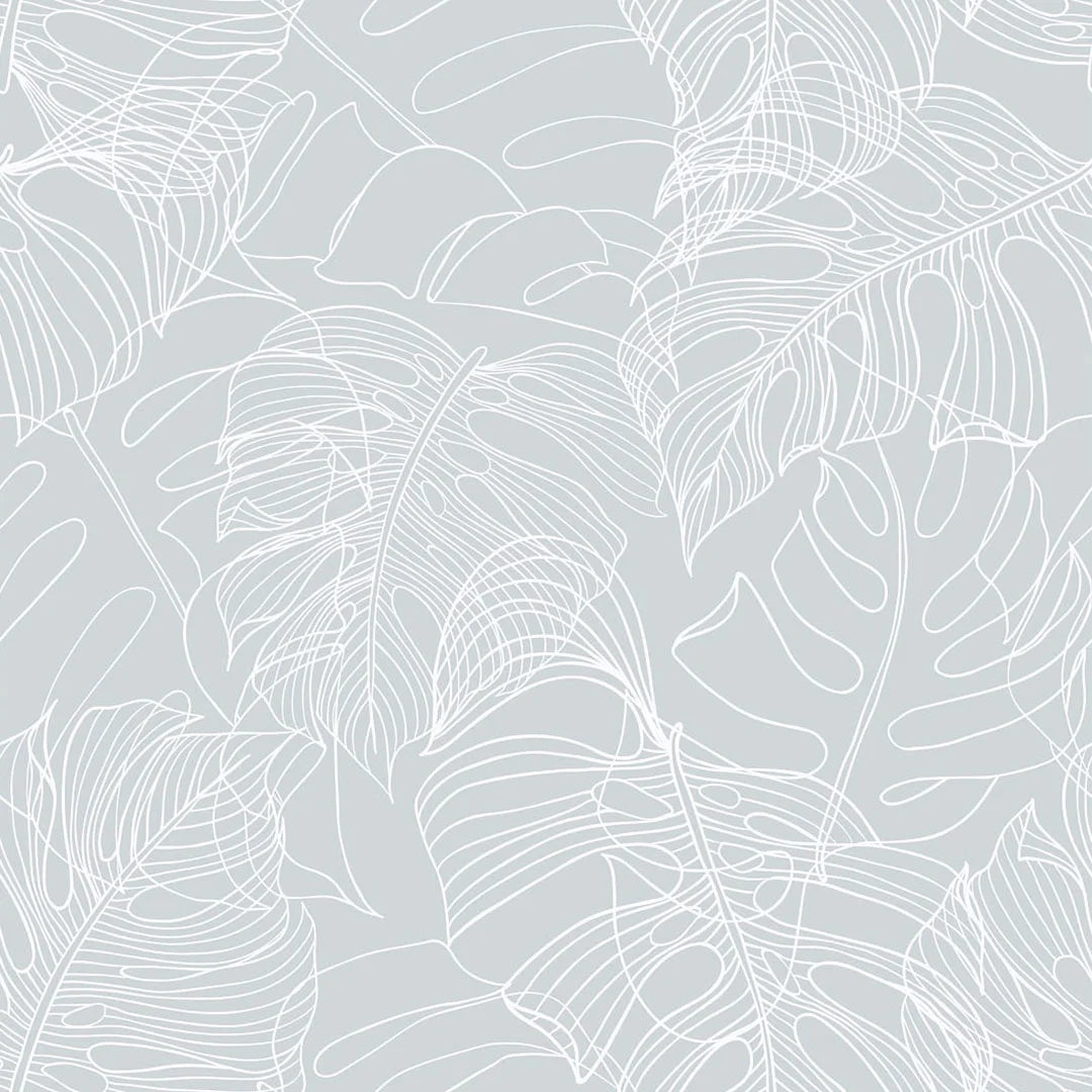 Sample of Monstera Leaf Wallpaper in Sage Green