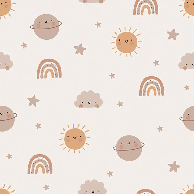 My Sun and Stars Wallpaper in Neutrals