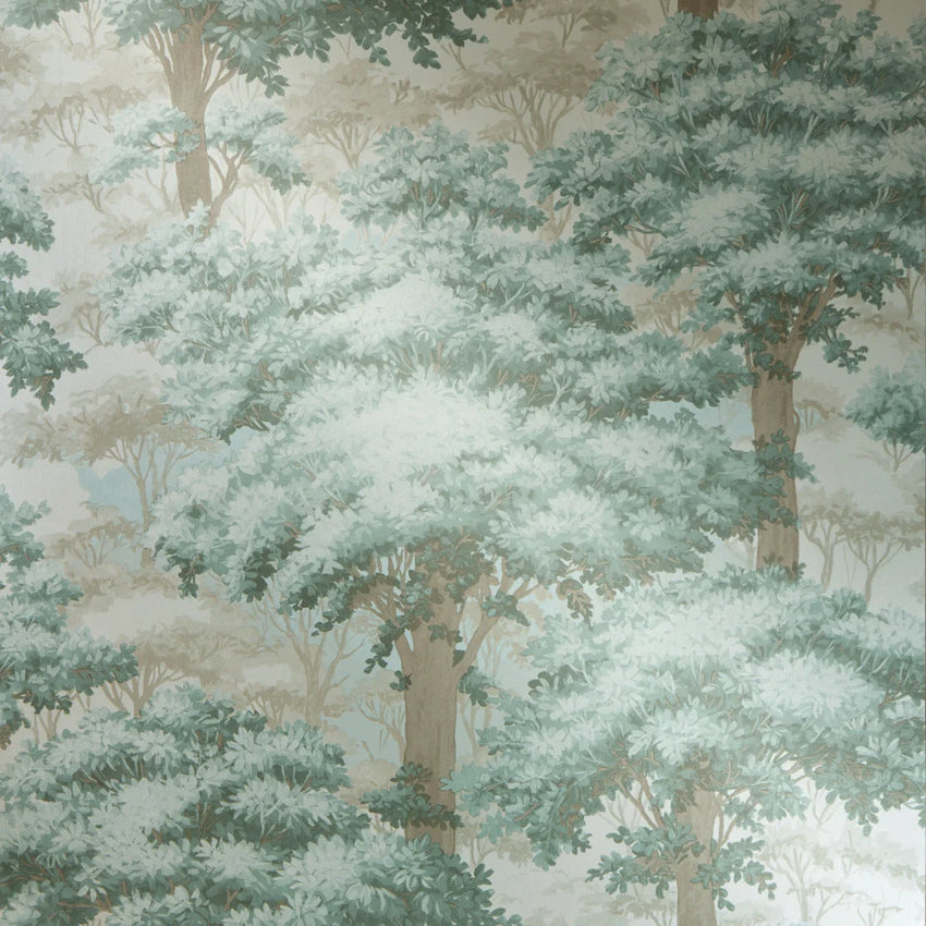 New Forest Toile Wallpaper in Green