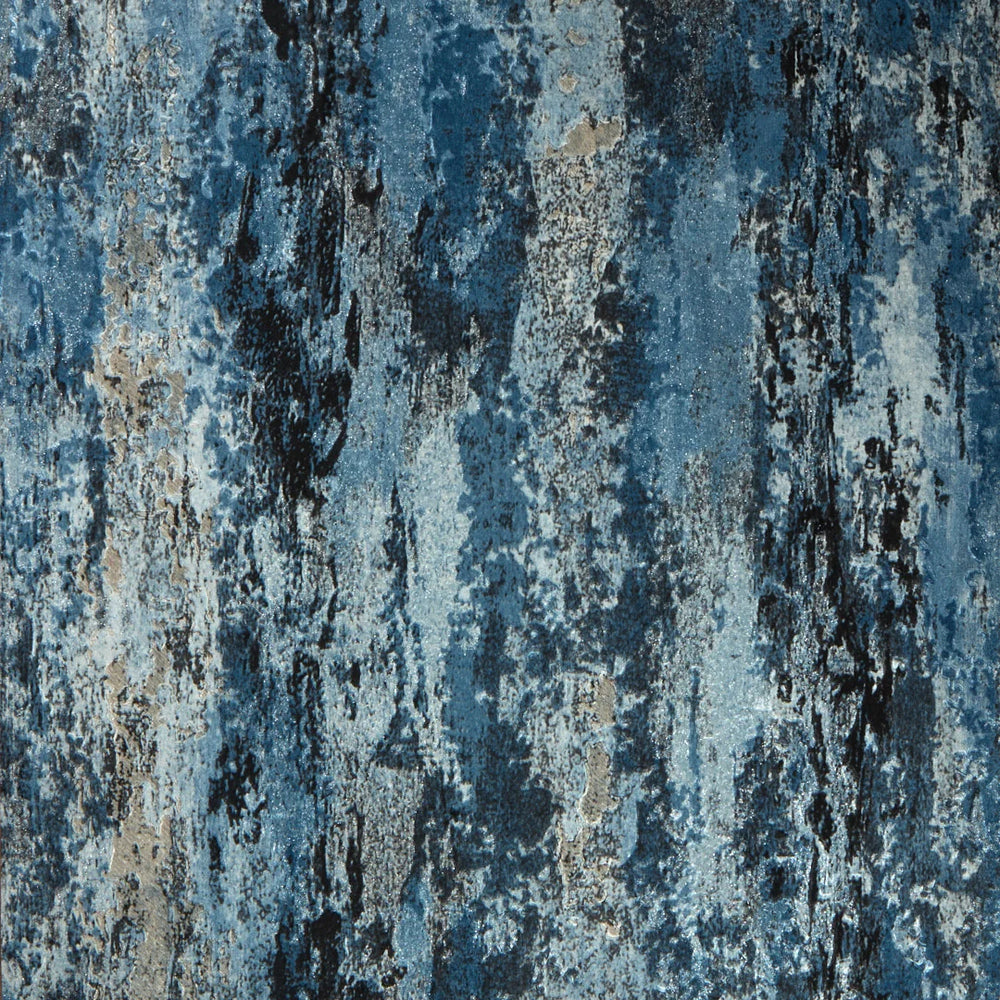 Sample of Nova Metallic Wallpaper in Blue and Silver