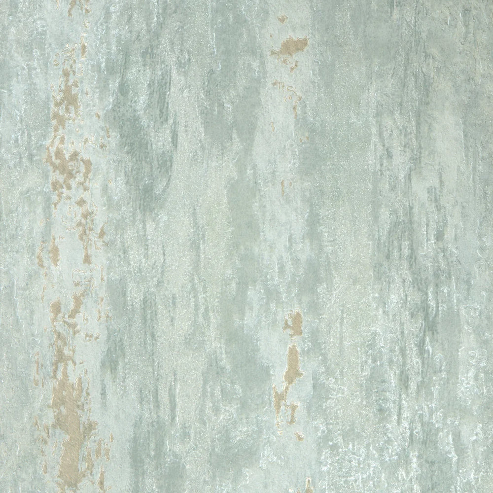 Sample of Nova Metallic Wallpaper in Duck Egg Green and Silver