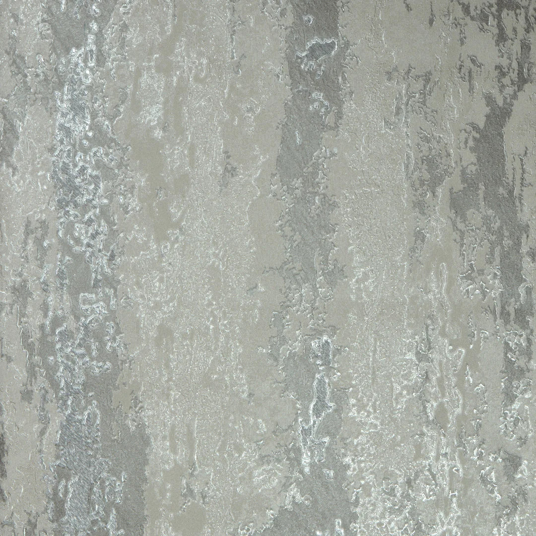 Sample of Nova Metallic Wallpaper in Warm Grey and Silver