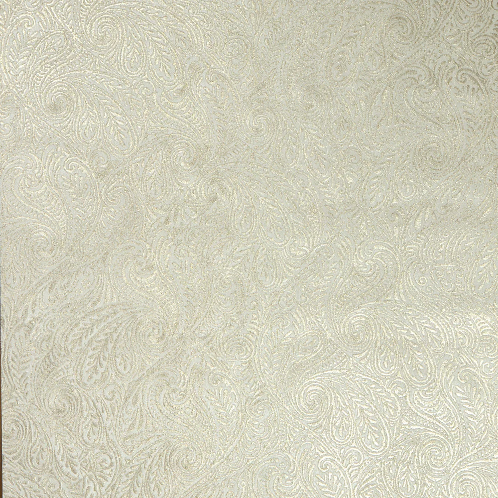 Sample of Palace Paisley  Wallpaper in Ivory with Gold Sparkle