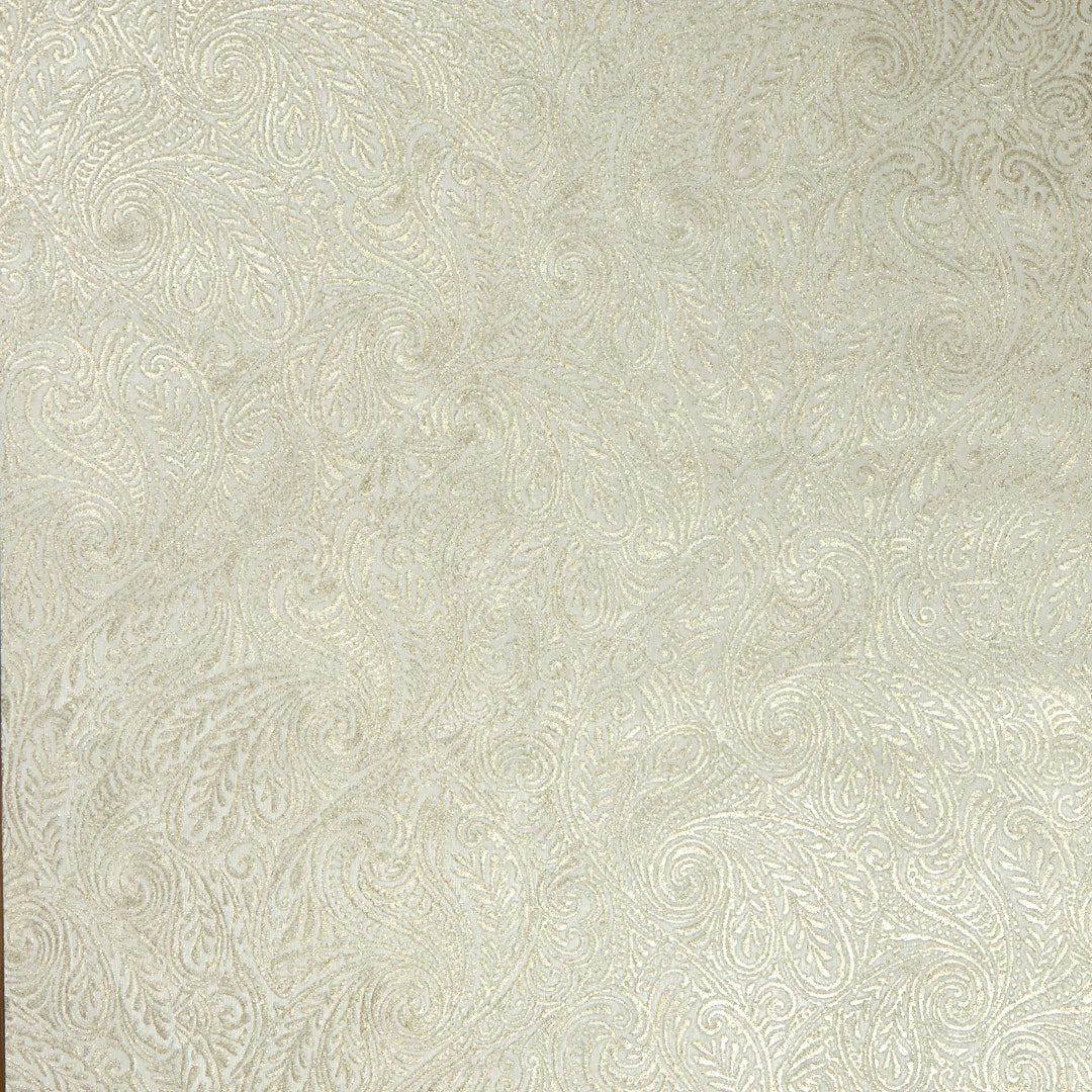 Sample of Palace Paisley  Wallpaper in Ivory with Gold Sparkle