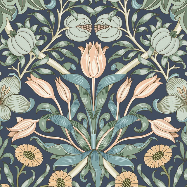 Pomegranate Grove Wallpaper in Navy