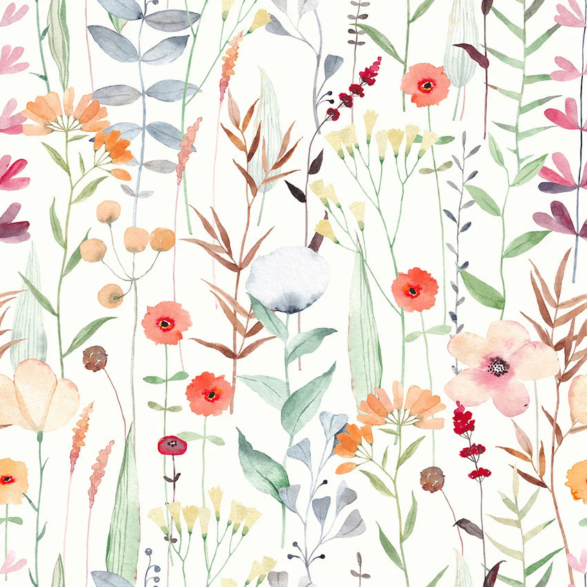 Sample of Pretty Flowers Wallpaper in Multicoloured