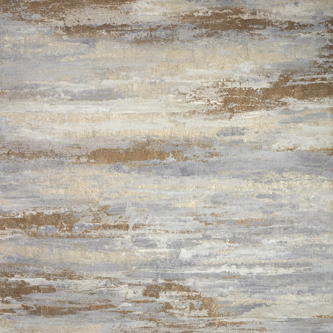 Seychelles Wallpaper in Warm Grey and Gold