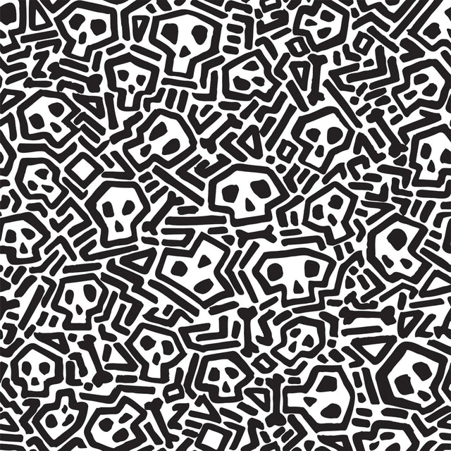 Skater Skull Wallpaper in Black and White