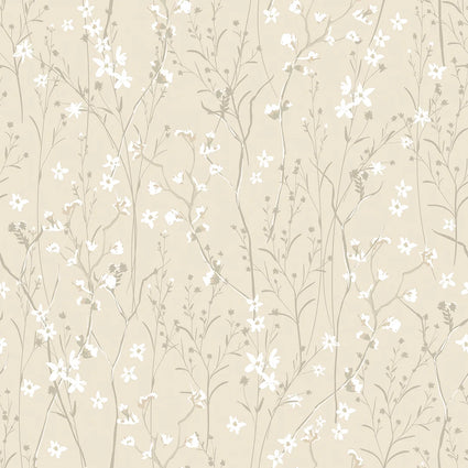Summer Meadow Wallpaper in Cream