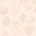 Summer Seashells Wallpaper in Terracotta