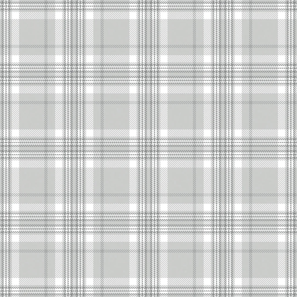 Traditional Check Wallpaper in Grey