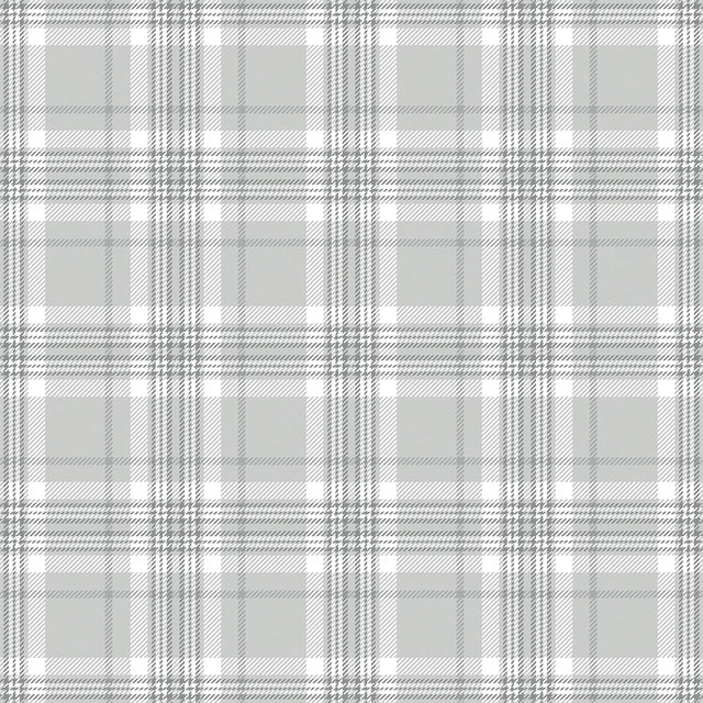 Traditional Check Wallpaper in Grey
