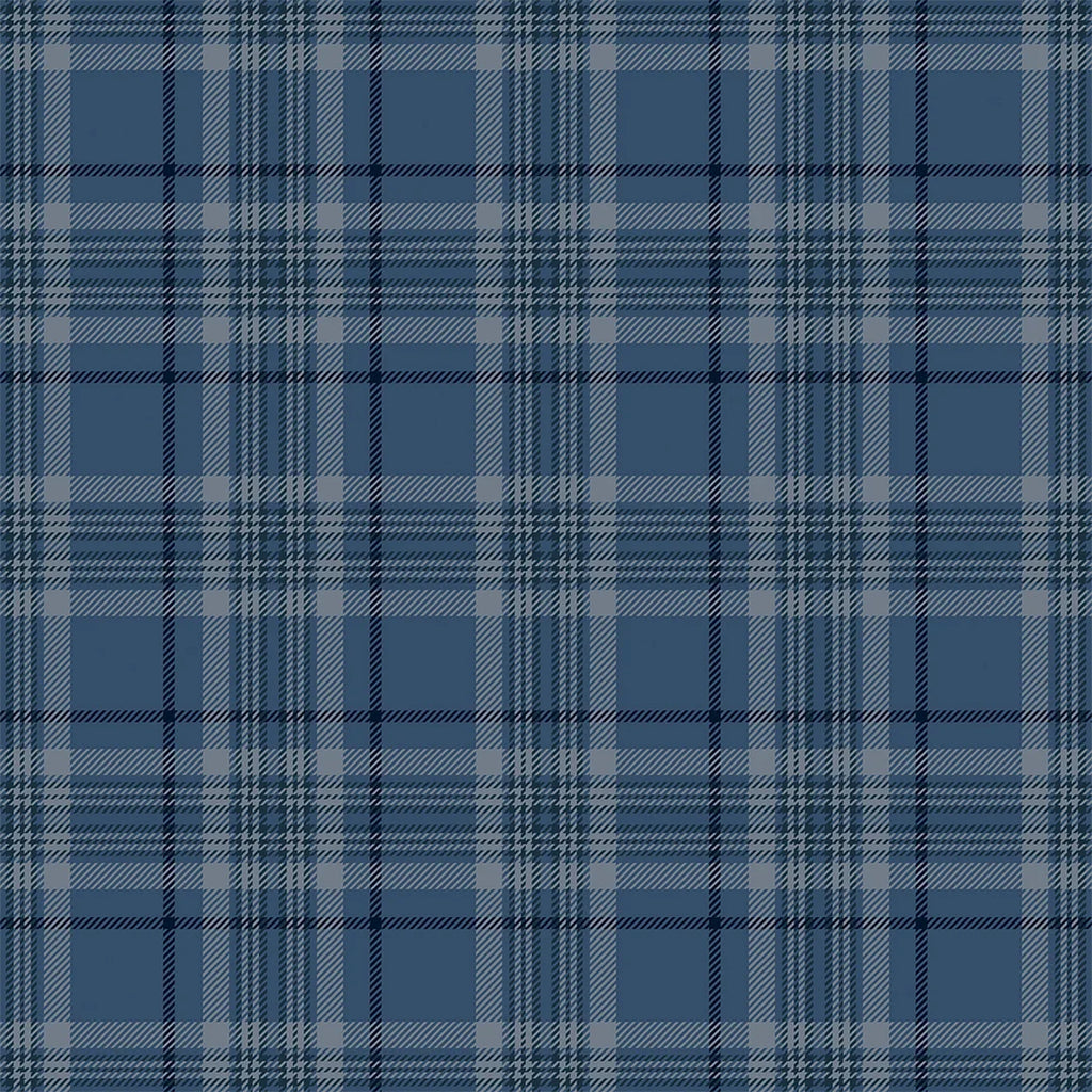 Traditional Check Wallpaper in Navy