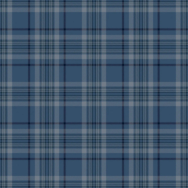 Traditional Check Wallpaper in Navy