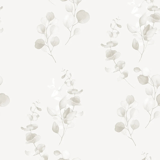 Trailing Eucalyptus Wallpaper in Soft Greys