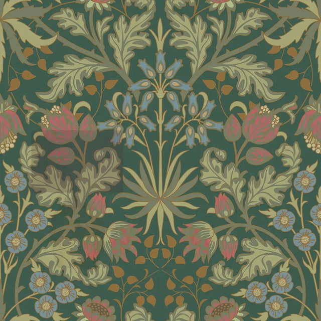 Tulip Trellis Wallpaper in Bottle Green