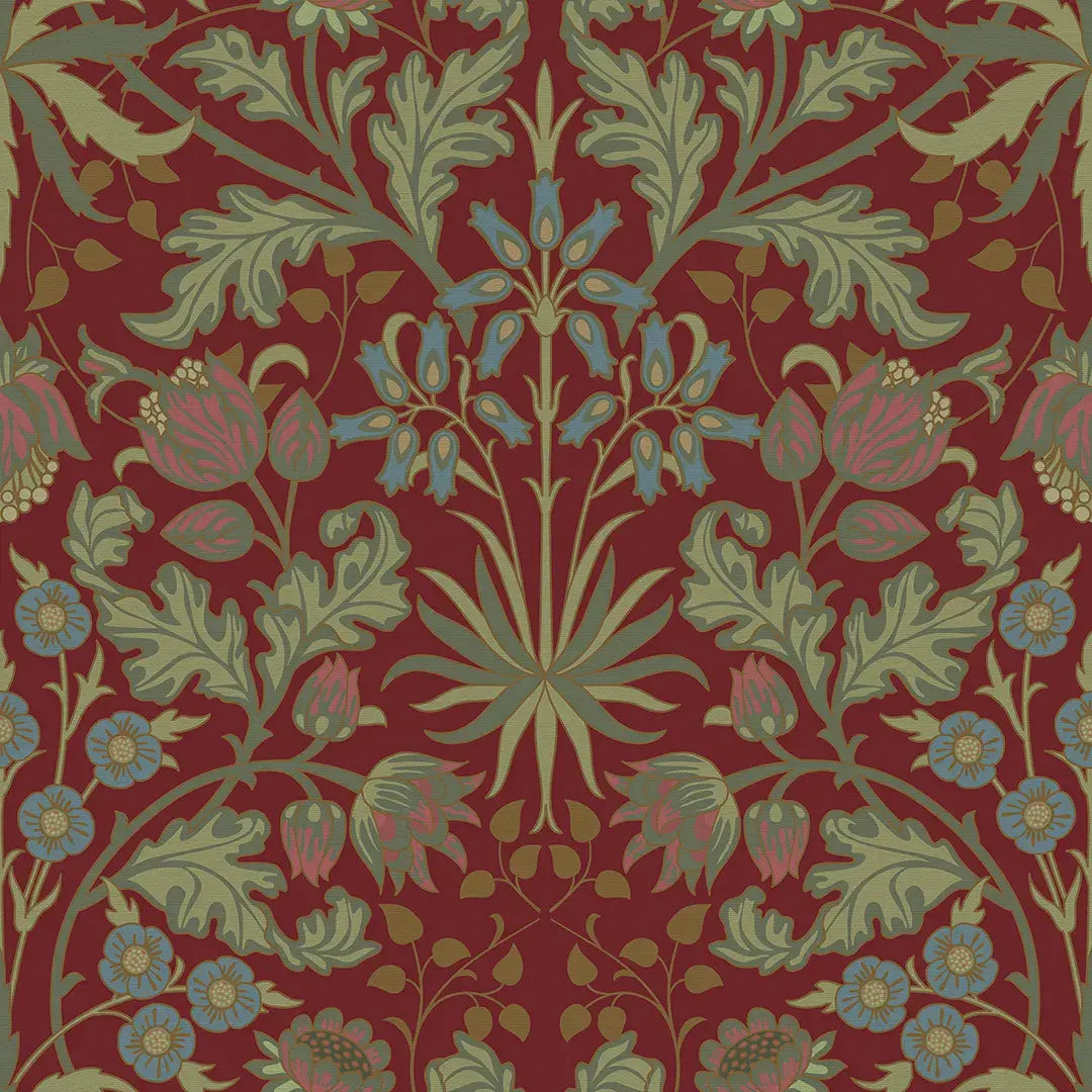 Tulip Trellis Wallpaper in Burgundy