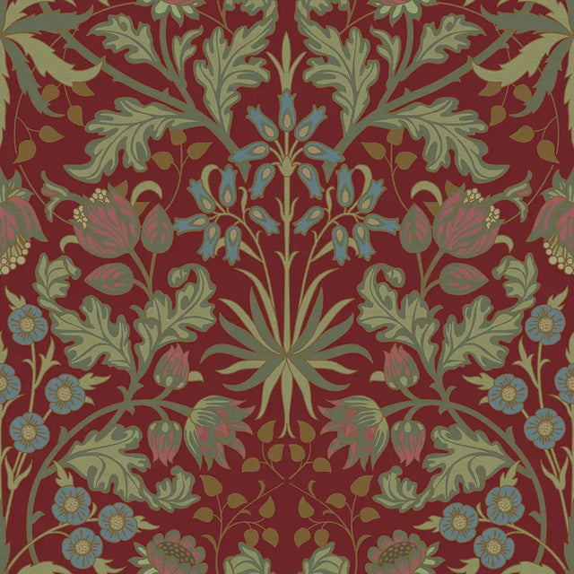 Tulip Trellis Wallpaper in Burgundy
