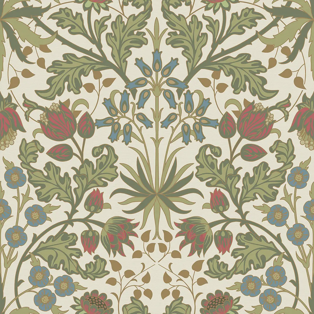 Sample of Tulip Trellis Wallpaper in Cream