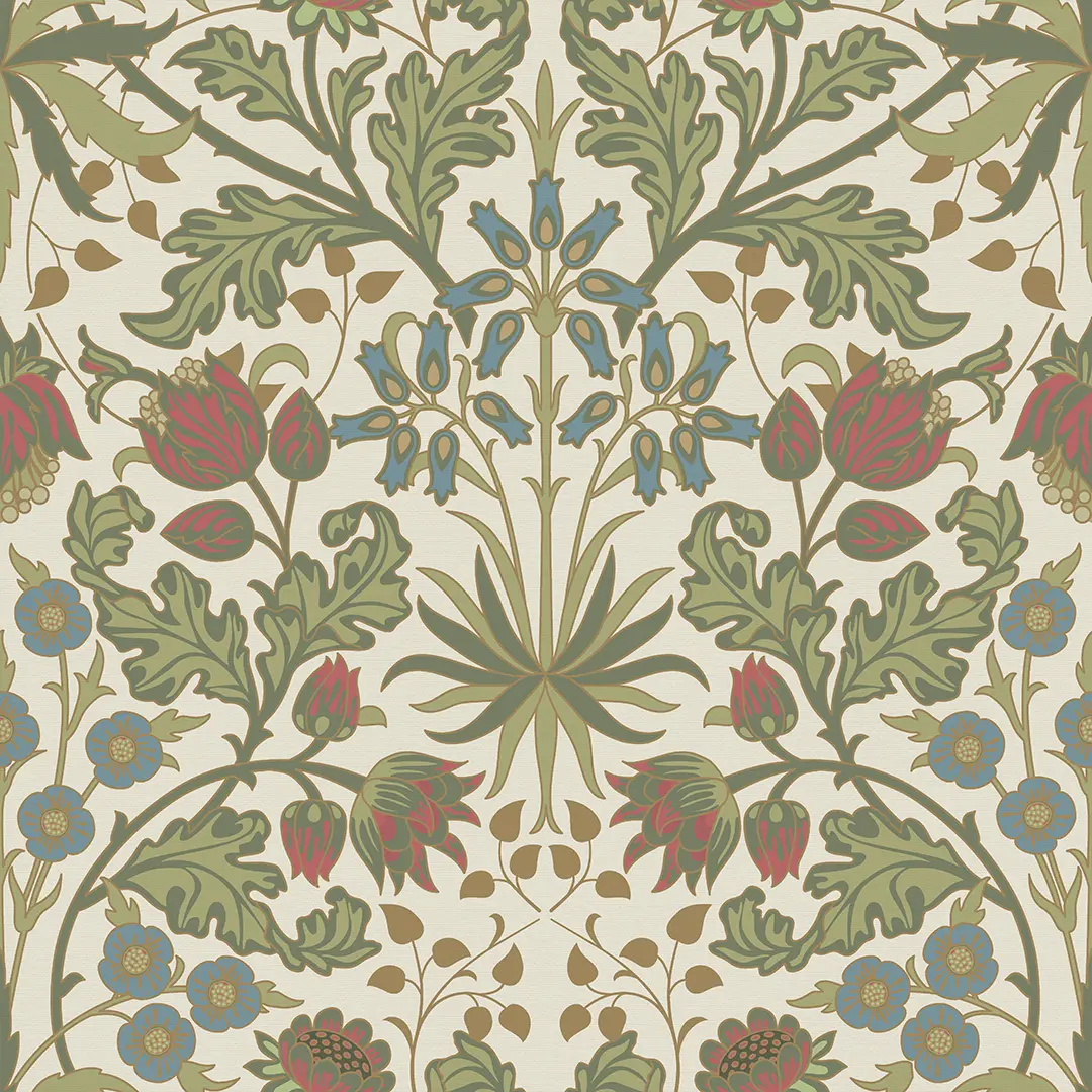 Sample of Tulip Trellis Wallpaper in Cream