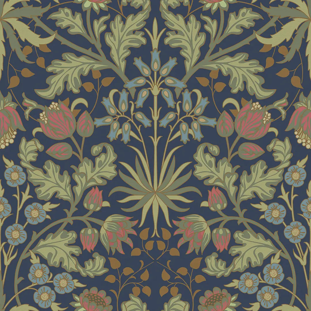 Tulip Trellis Wallpaper in Navy – I Love Wallpaper