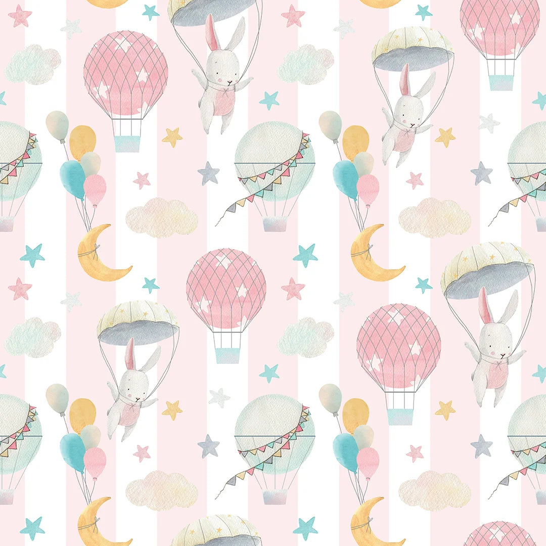 Sample of Up and Up and Away Wallpaper in Soft Pastels