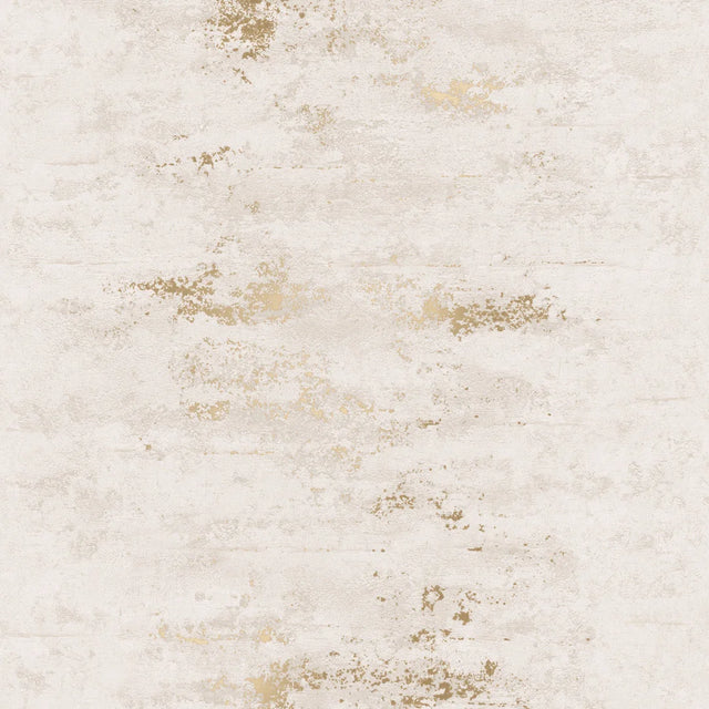 Venice Industrial Metallic Wallpaper in Ivory and Gold
