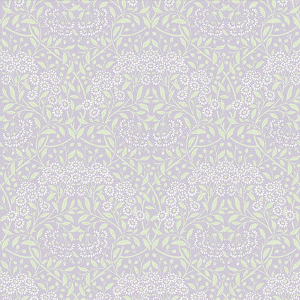 Vintage Daisy Wallpaper in Lavender and Sage