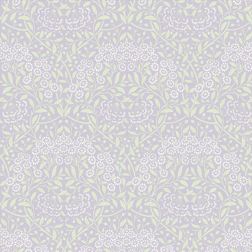 Vintage Daisy Wallpaper in Lavender and Sage