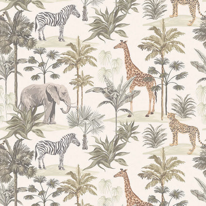 Vintage Explorer Wallpaper in Earthy Tones