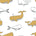 Whale Hello Wallpaper in Mustard and Grey