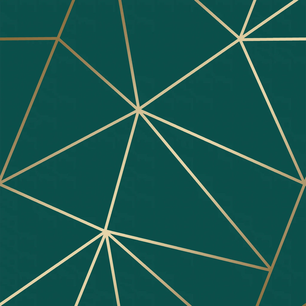 Zara Shimmer Metallic Geometric Wallpaper in Emerald and Gold – I Love  Wallpaper