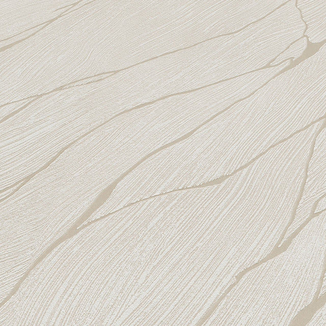 Ridged Metallic Wallpaper in Champagne with Pearlised Metallic