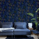 Botanical Fern Wallpaper in Navy and Grey