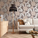 Acacia Tree Wallpaper in Charcoal and Copper