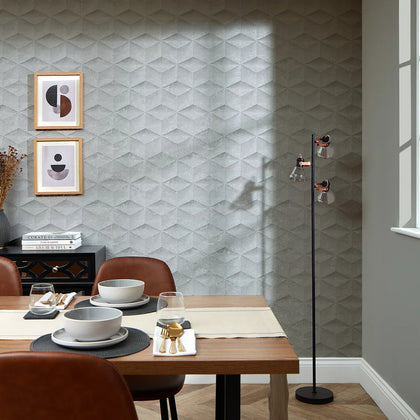 Architectural Concrete Wallpaper in Grey and Silver