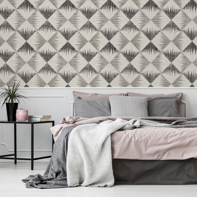 Aztec Geometric Wallpaper in Mono