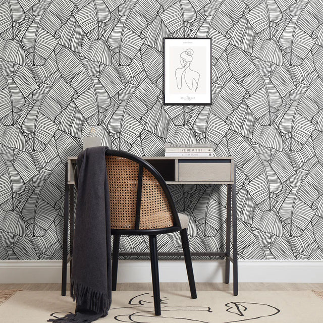 Banana Leaf Wallpaper in Mono