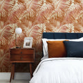 Belize Tropical Wallpaper in Terracotta