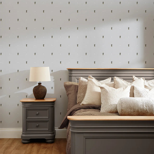 Bumble Bee Wallpaper in Grey