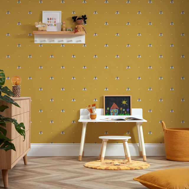 Bumble Bee Wallpaper in Mustard